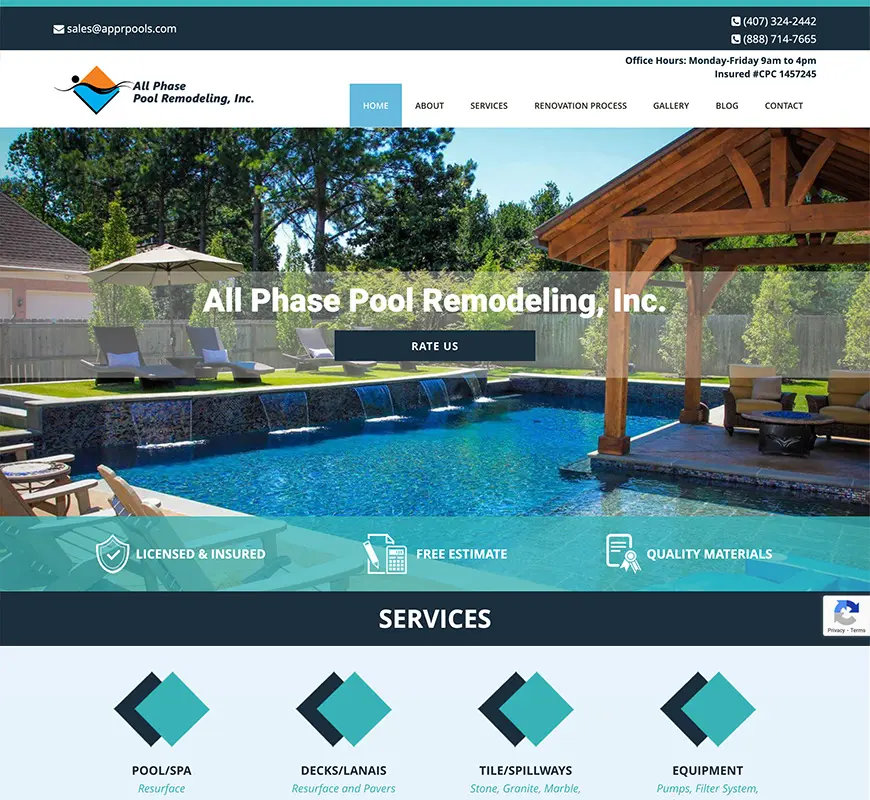 Website & Marketing for All Phase Pool