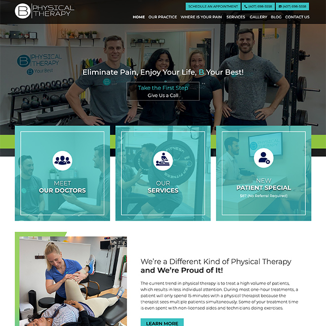 Website for B Physical Therapy