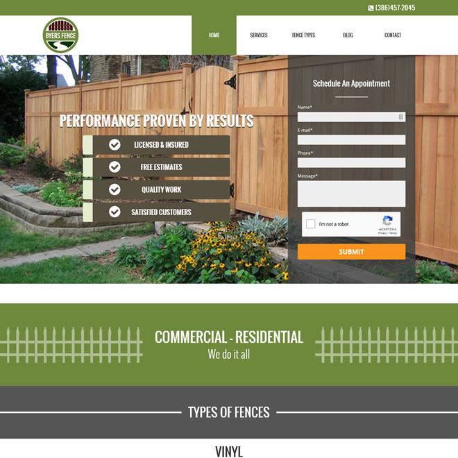 Website for Byers Fence