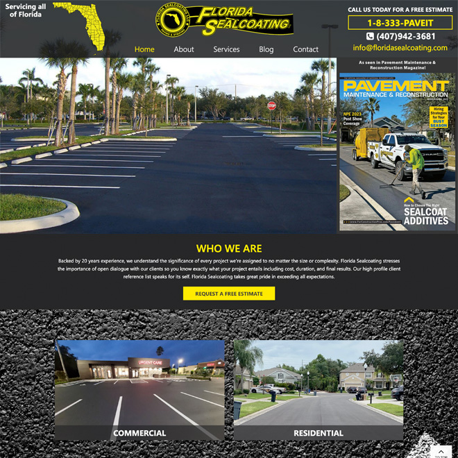 Website for Florida Sealcoating LLC