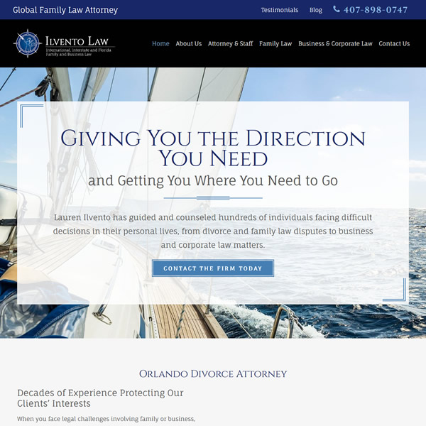 Website for Ilvento Law, P.A.