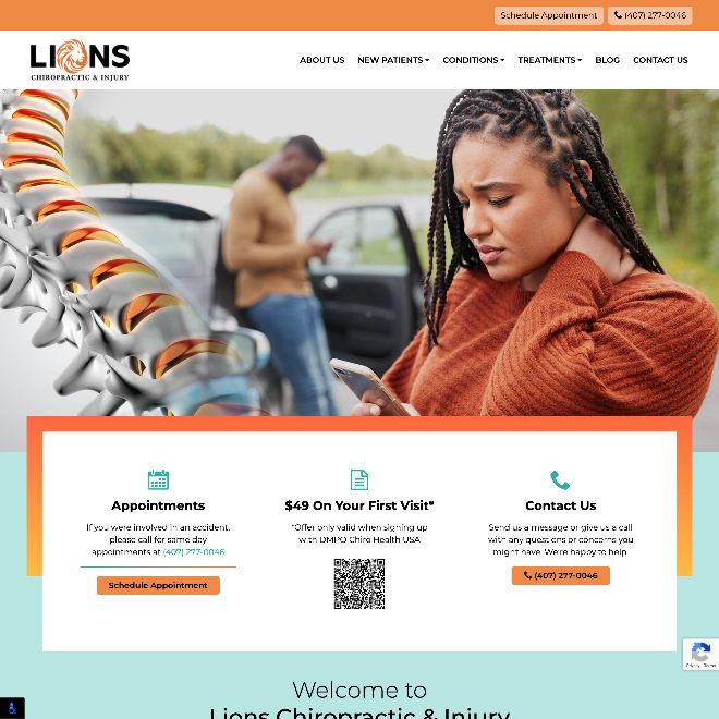 Website for Lions Chiropractic & Injury