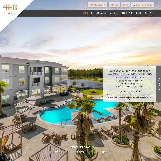 Website for The Lofts at Wildlight