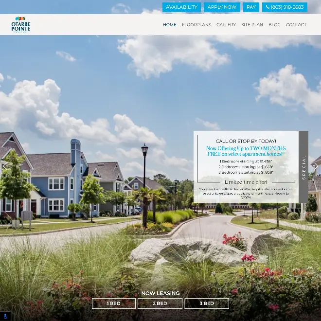 Website for Otarre Pointe Apartments