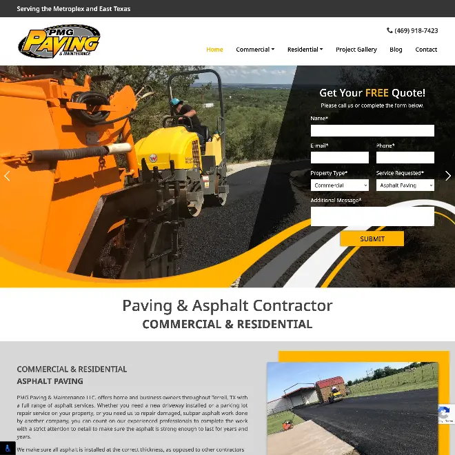 Website for PMG Paving & Maintenance