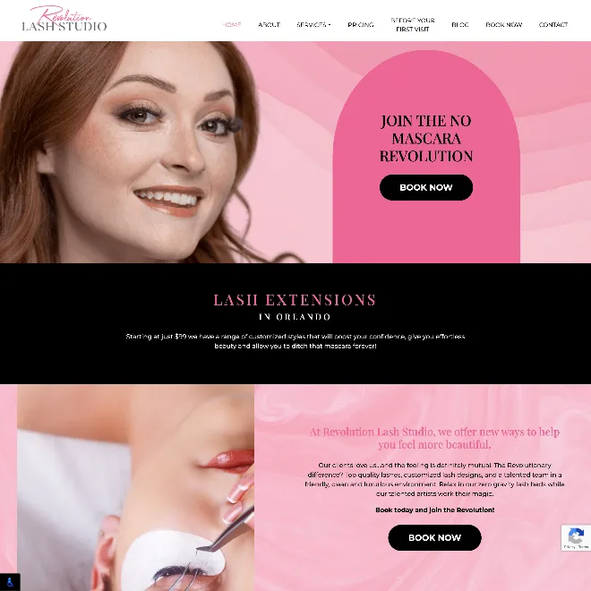 Website for Revolution Lash Studio