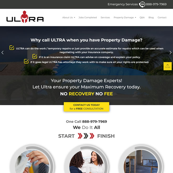 Website for Ultra Property Damage