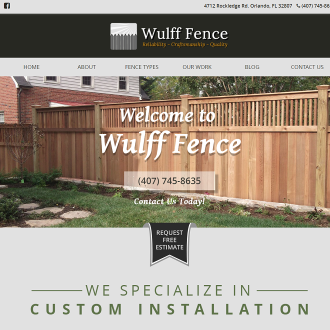 Website for Wulff Fence